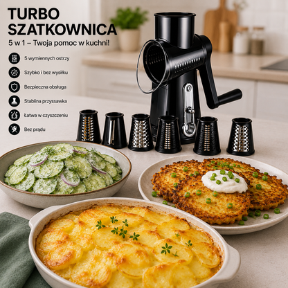 Turbo Szatkownica - obrotowa szatkownica i tarka do warzyw.