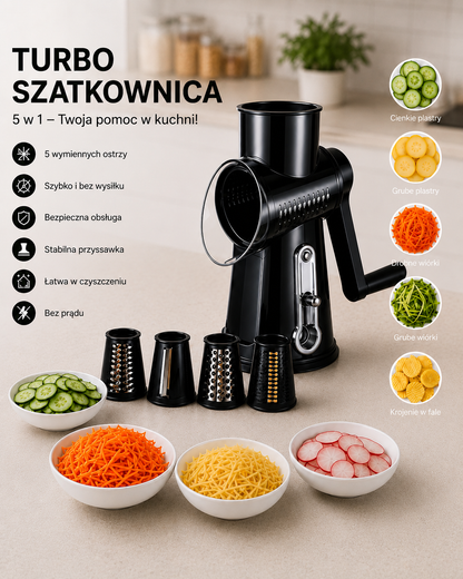 Turbo Szatkownica - obrotowa szatkownica i tarka do warzyw.